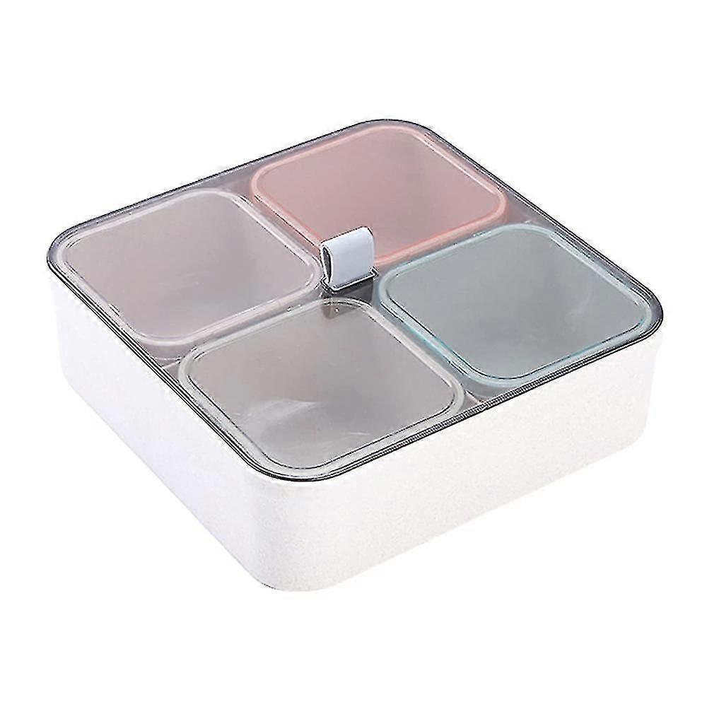 Divided Containers With Clear Lids Serving Platter-4 Plastic Storage