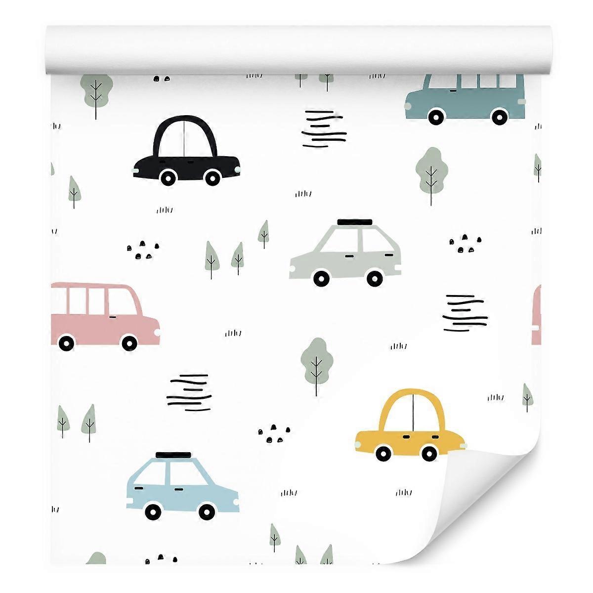 Tapetrull til barnerom biler biler skandinavisk stil