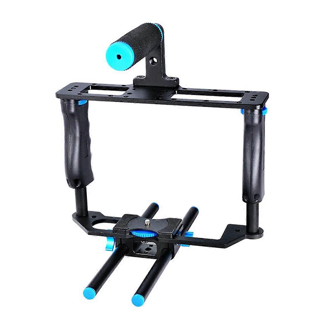 Camera Video Cage for Canon 5D2 700D, Aluminum Alloy ABS Film Kit with Handle Grip and Rod for Movie Making