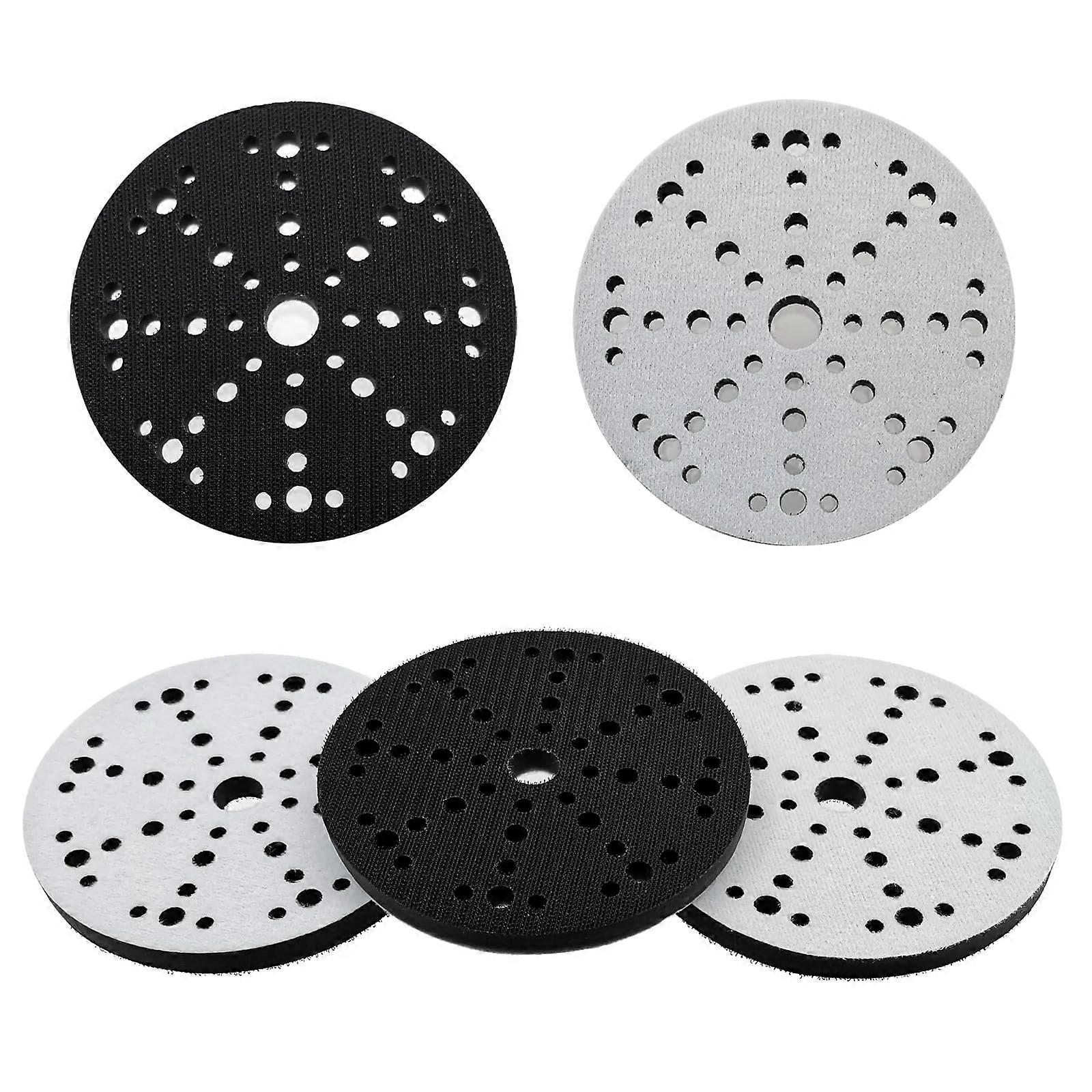 5 Pack 6 inch 49 Hole Orbital Sander Foam Pad, Interface Pad Foam Sanding Pads Hook and Loop, Sander Automotive Woodworking Polishing