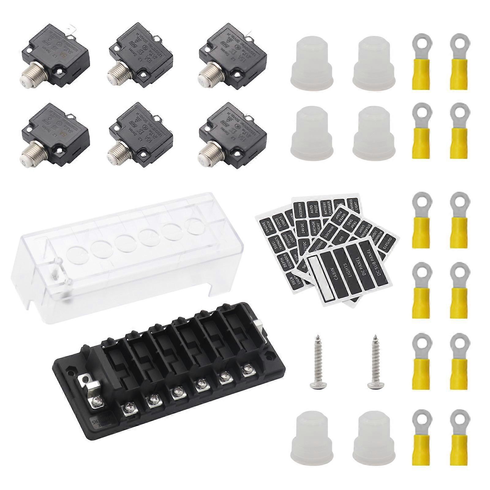 Pannello interruttore automatico Protettore del circuito auto a 6 vie per autoradio SUV RV