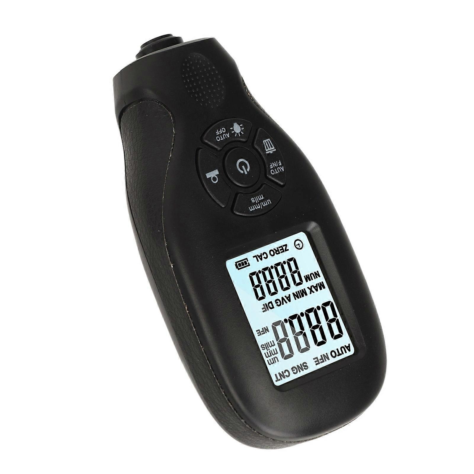 Automotive Paint Coating Thickness Gauge Black Measuring Range 0‑2000UM Automatic Calibration Backlight LCD Display Coating Thickness Tester 