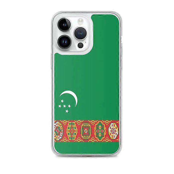 Phone Case - PIXELFORMA - iPhone 14 Pro Max - Turkmenistan Flag - Flexible - Transparent