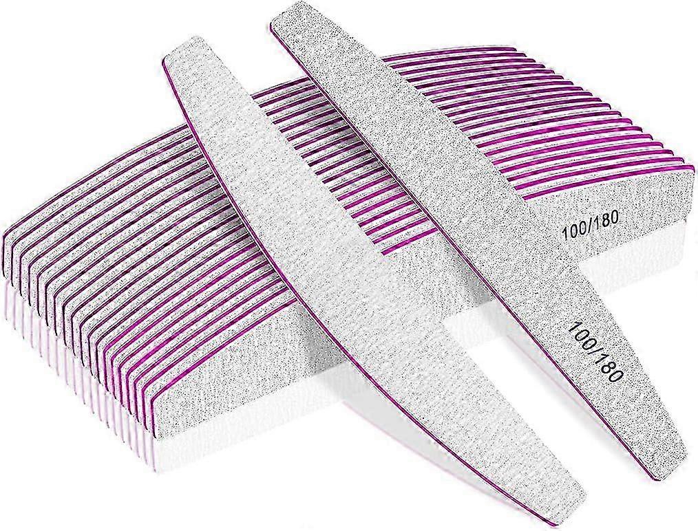 Limes à ongles professionnelles double face grain 100/180, paquet de 10 planches d’émeri fines