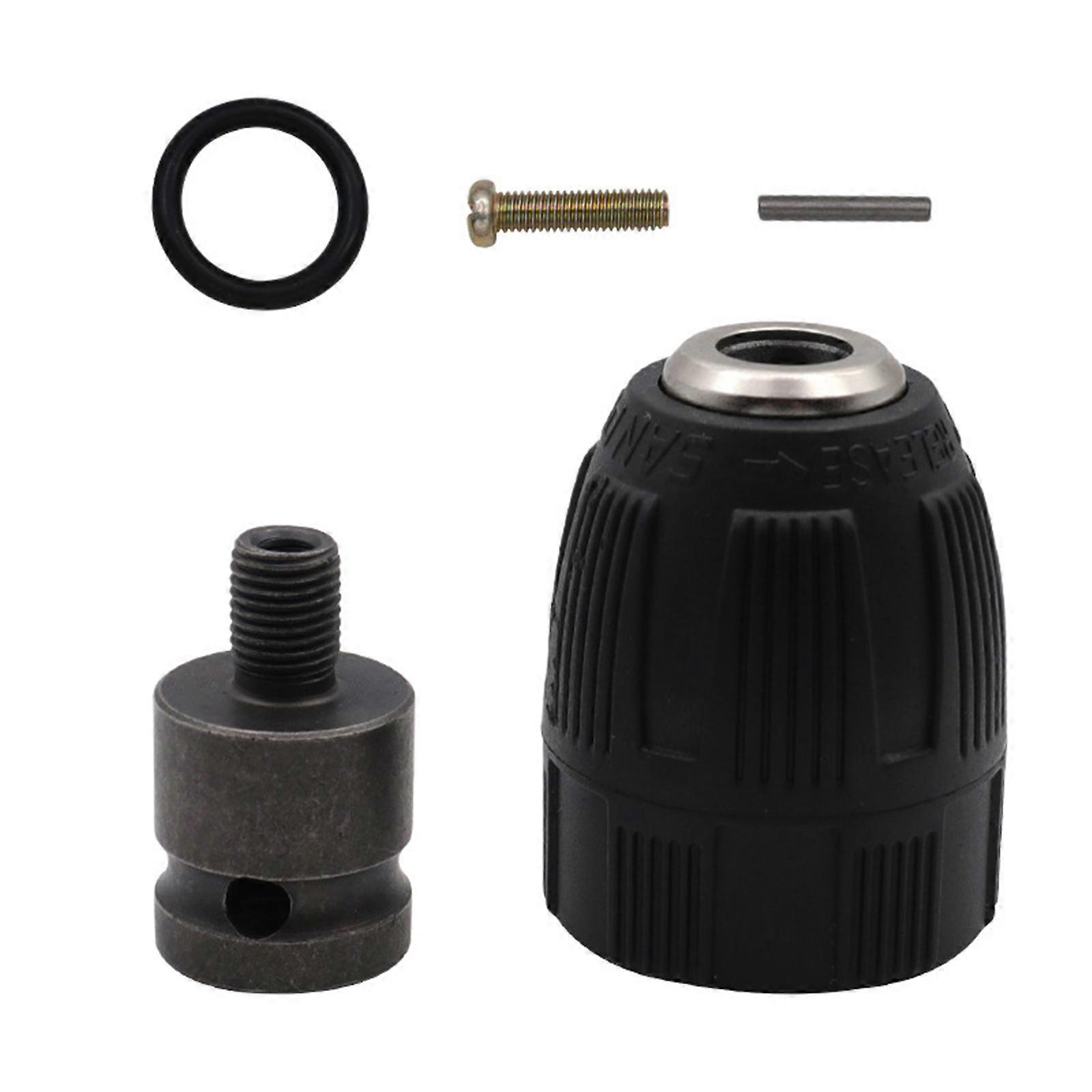 3/8 24UNF 0.8-10mm Keyless Drill Chuck Set Quick Change Converter With Hex Round Shank Adapter