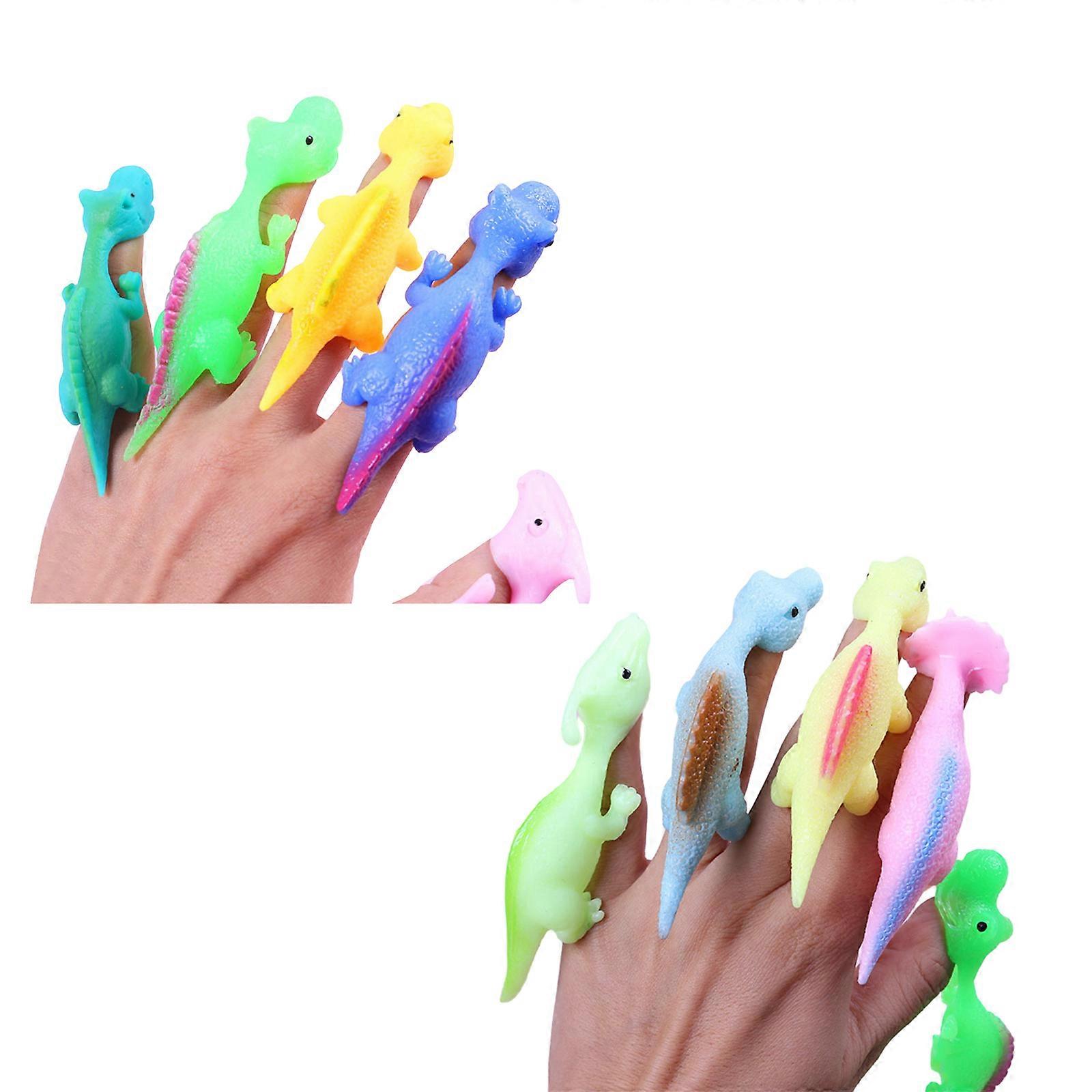 Doigt Jouet Extensible Dinosaure Catapulte Éjection TPR Slingshots Jouet Interactif StressRelief Fidgets Jouet pour Autismes 10PCS