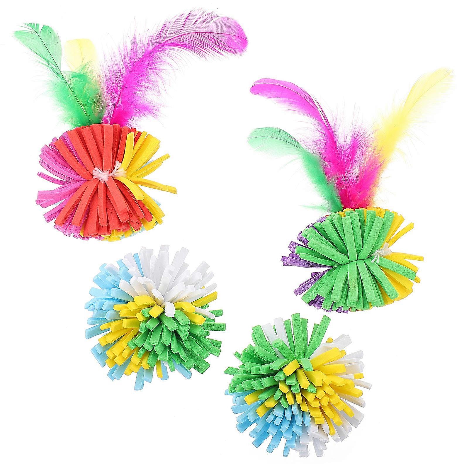 4pcs Cat Scratching Balls – Soft & Non Soft EVA for Indoor Cats, Interactive Play & Furniture Protection