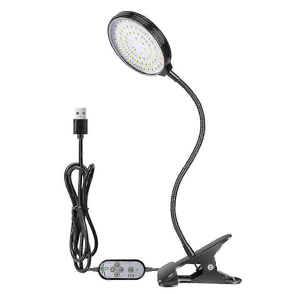 Adjustable Full Spectrum Desktop Clamp Grow Light with 312 LEDs for Indoor Plants, Featuring 5 Dimmable Levels and a 4/8/12 Hour Timer