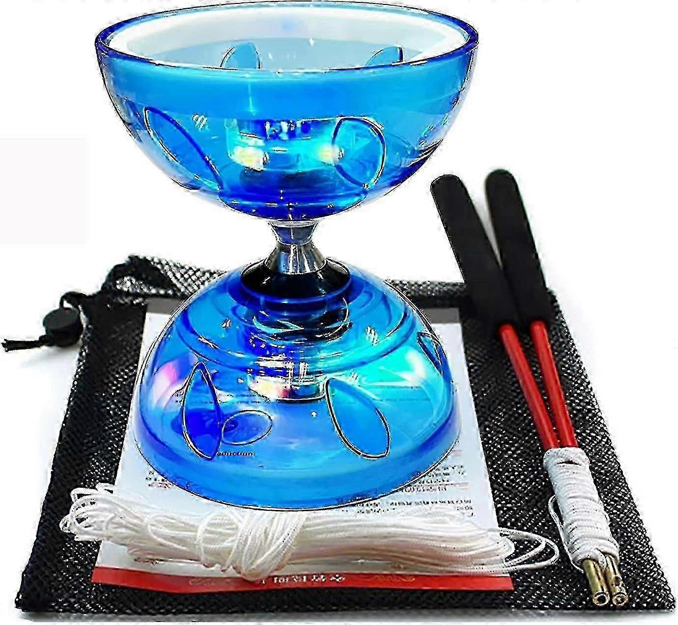 مجموعة Diabolo Cse Yoyo ، ثلاثي المحمل Diabolo Cse Yoyos شعوذة Led Diabolo الملونة مع عصي Diablo ، حقيبة شبكية Diabolo String ، بداية أسهل / سريع -c