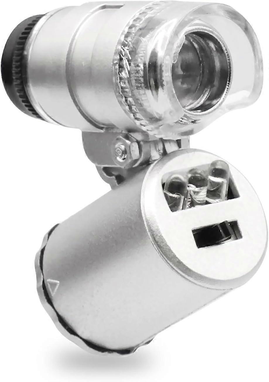 60x LED Mini Microscope, 60x Mini Pocket Microscope, Mini Pocket Microscope, Jeweler Magnifying Microscope, Adjustable Magnifier