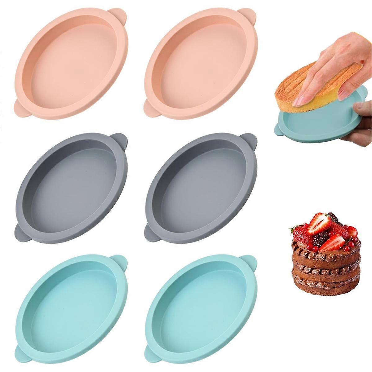 6pc Silicone Baking Moulds, Moulds for Hot Air Fryer, 13.5 X 12 cm, Bread Baking Mould, Round with