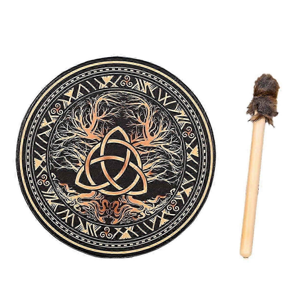 Drum with Drum Sticks Spiritual Healing Chakra Balancing Reflection Meditation Frame--As Shown