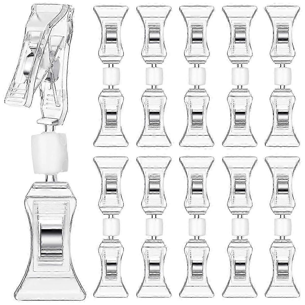 50 Pcs Double Sided Rotatable Clear Sign Clips for Display