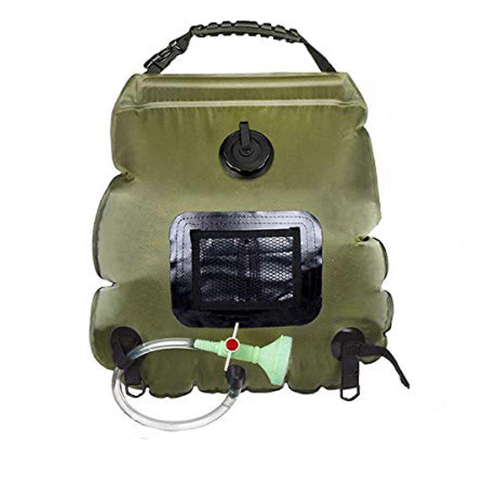 Solar Shower Bag Portable Outdoor Heating Camping Shower Bath Foldable Lightweight with Removable Hose and On-Off