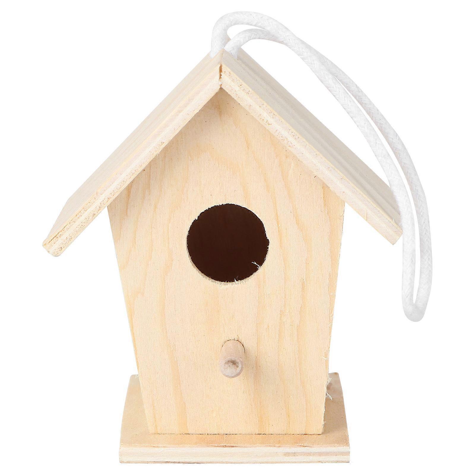 Natural Wood Birdhouse Craft, Ideal for Adding Character to Any Decorative Setting