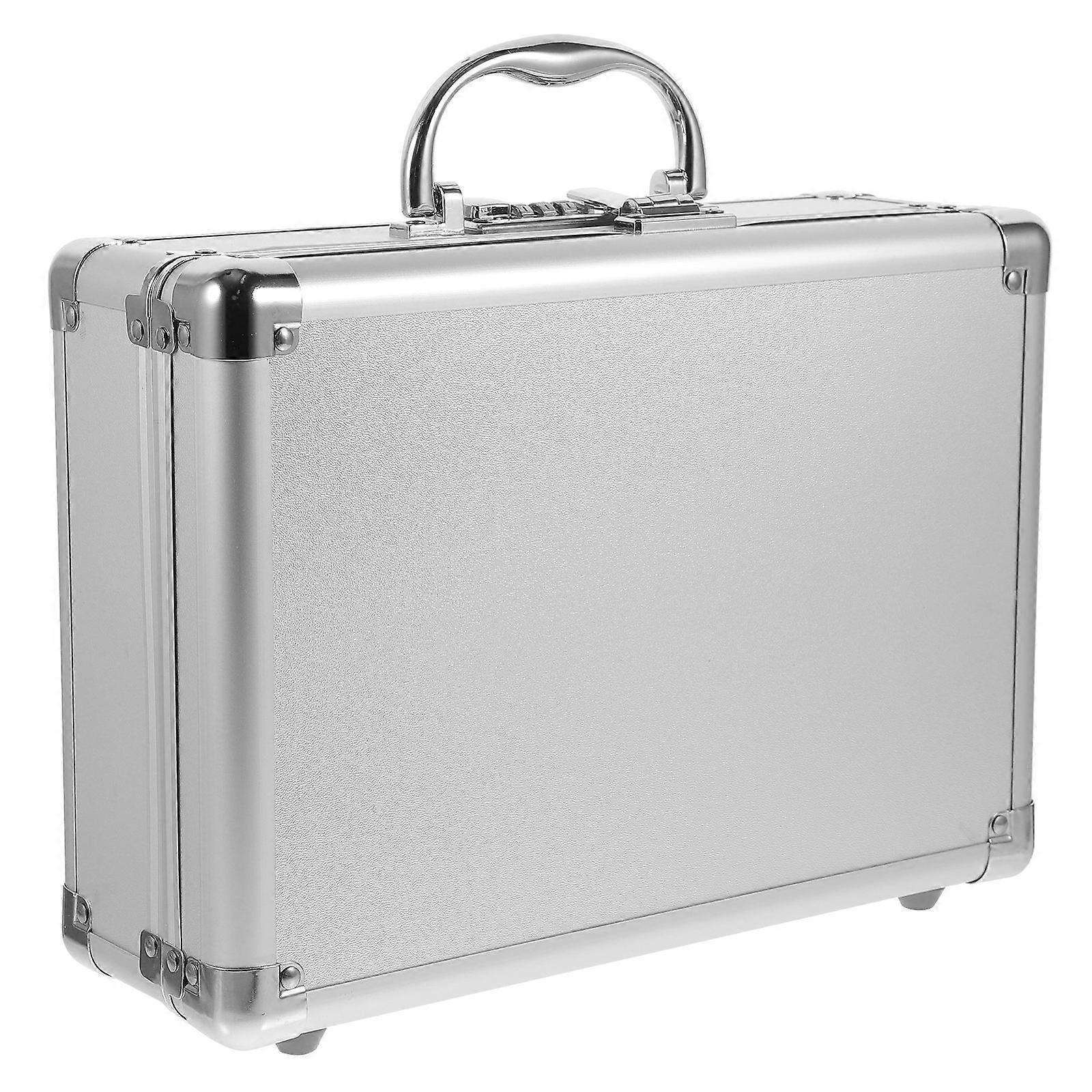Portable Metal Briefcase Tool Box with Handle, Lockable Organizer for Tools, Medicines and Items, High Rigidity Carrying Case for Indoor and Outdoor