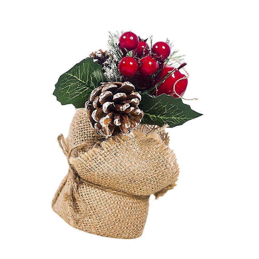 Christmas Artificial Plant Pine Cones Decor Creative Table Ornament Multi-Colored 16 x 8 x 8 Cm 1 Set