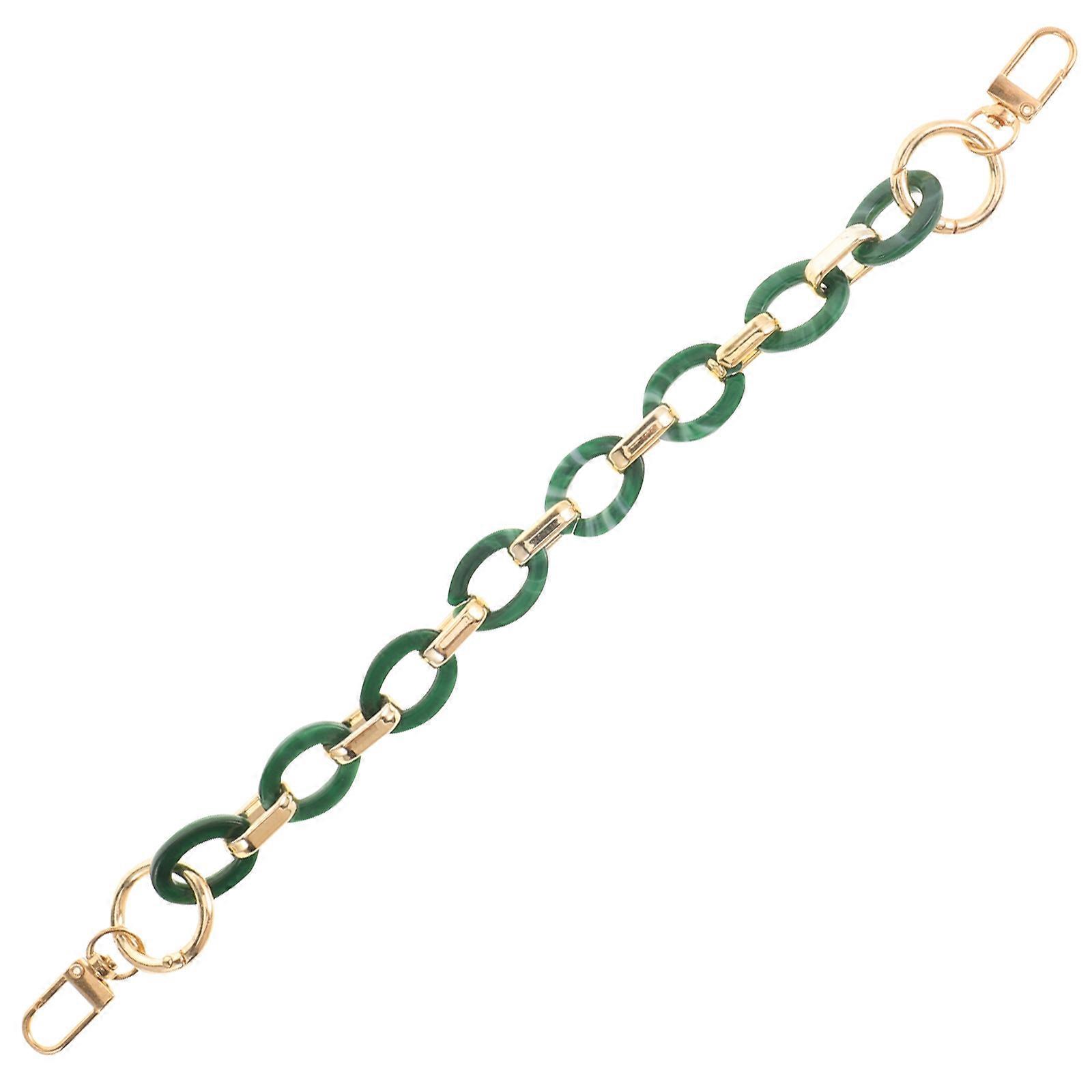 Replacement Strap for Bag Decorative Purse Chain Glossy Surface for Daily Use Green 1Set