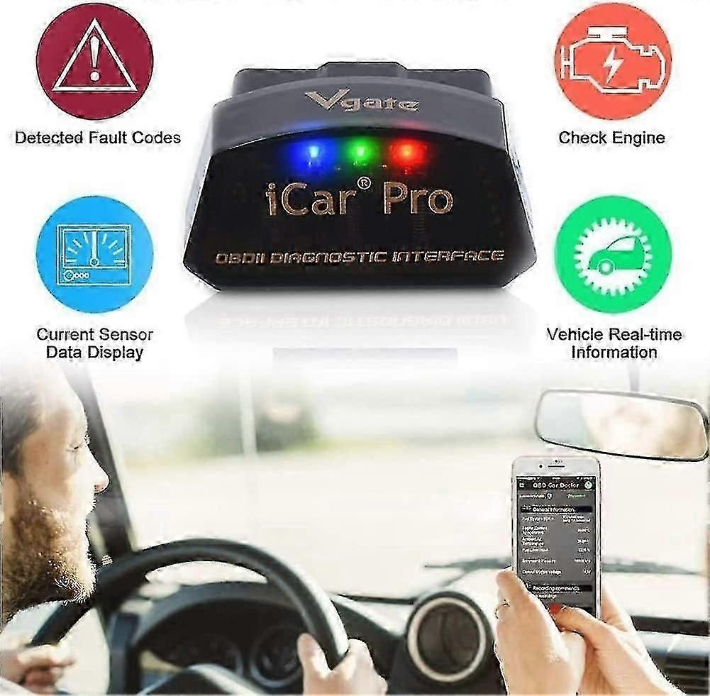 Vgate ICar Pro Valise Diagnostic Auto OBD2 Bluetooth 4.0 BLE - Scanner ELM327 V2.3 Pour Android IOS