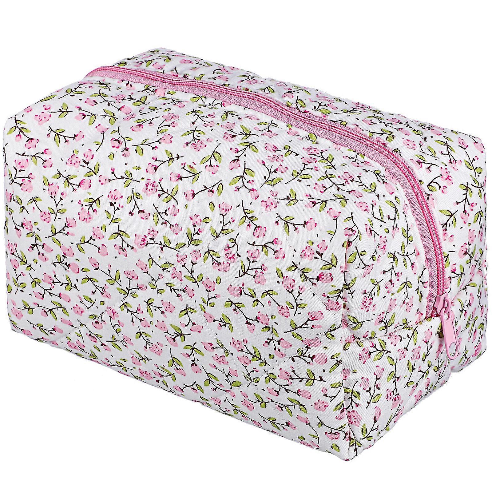 Cosmetic Organizer Makeup Pouch Outings Quick Touch-Up Rectangular Shape Cloth Material 1Set