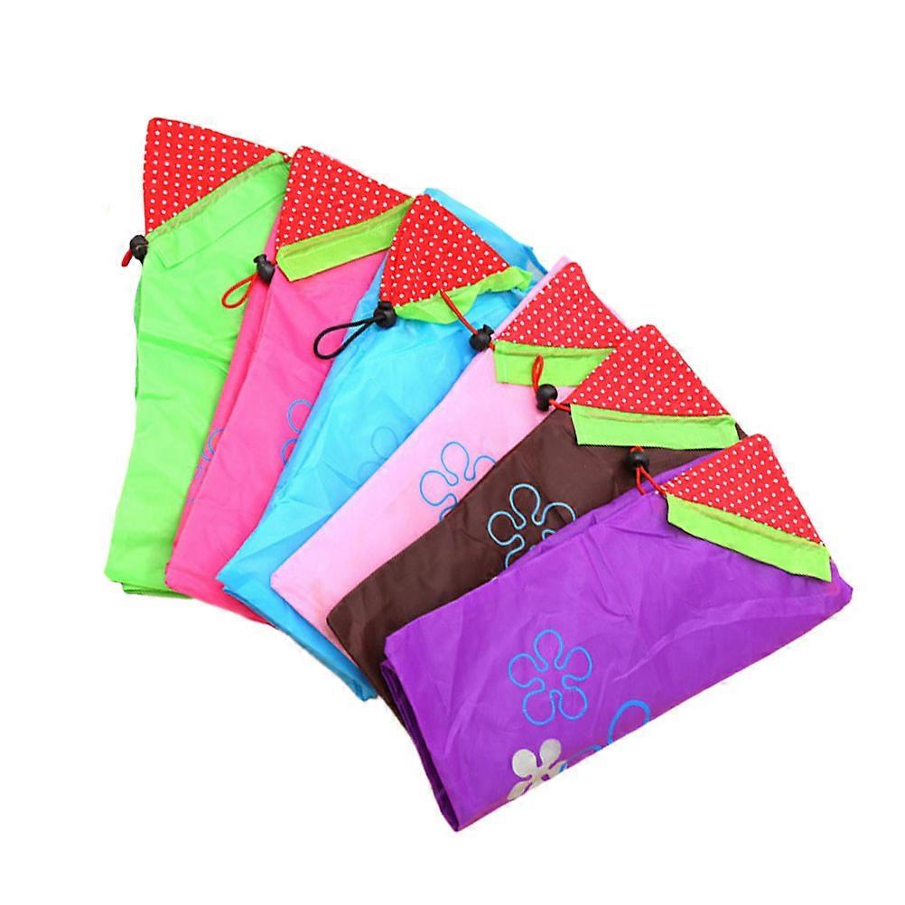 Foldable Shopping Bags Large Capacity Tote Bag Nylon Handbag for Daily Life 6Pcs