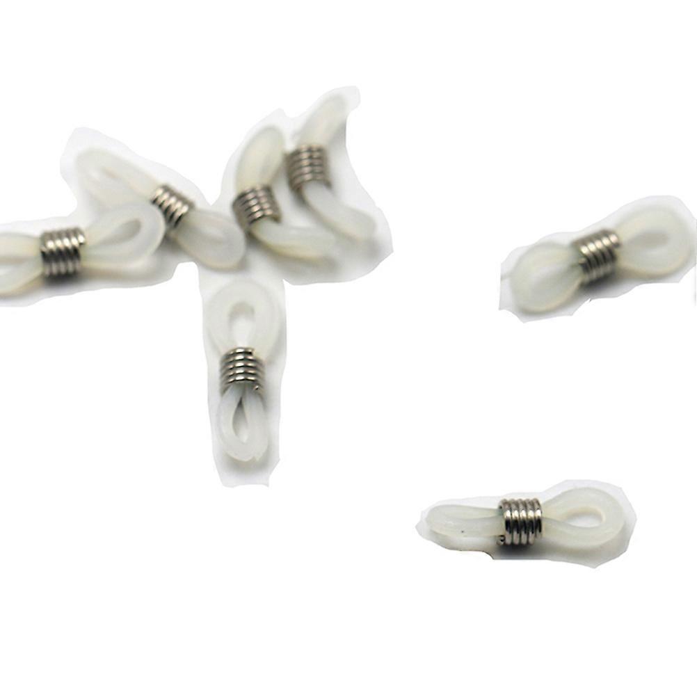 Straps for Glasses Adjustable Eyeglass Chains Ends White Silicone Material for Daily Use 20Pack