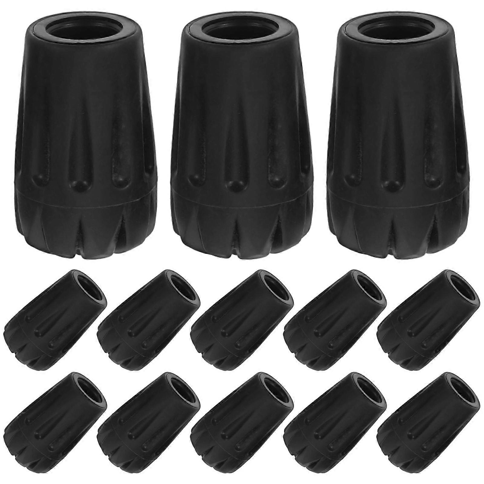 Walking Pole Tips Plastic Cane Protectors for Nonskid Use 15Pcs Set