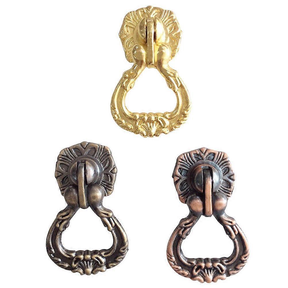 Dresser Hardware Handles Antique Zinc Alloy Pull Handle Golden 5x3x2cm For Cabinet Furniture 4Pcs