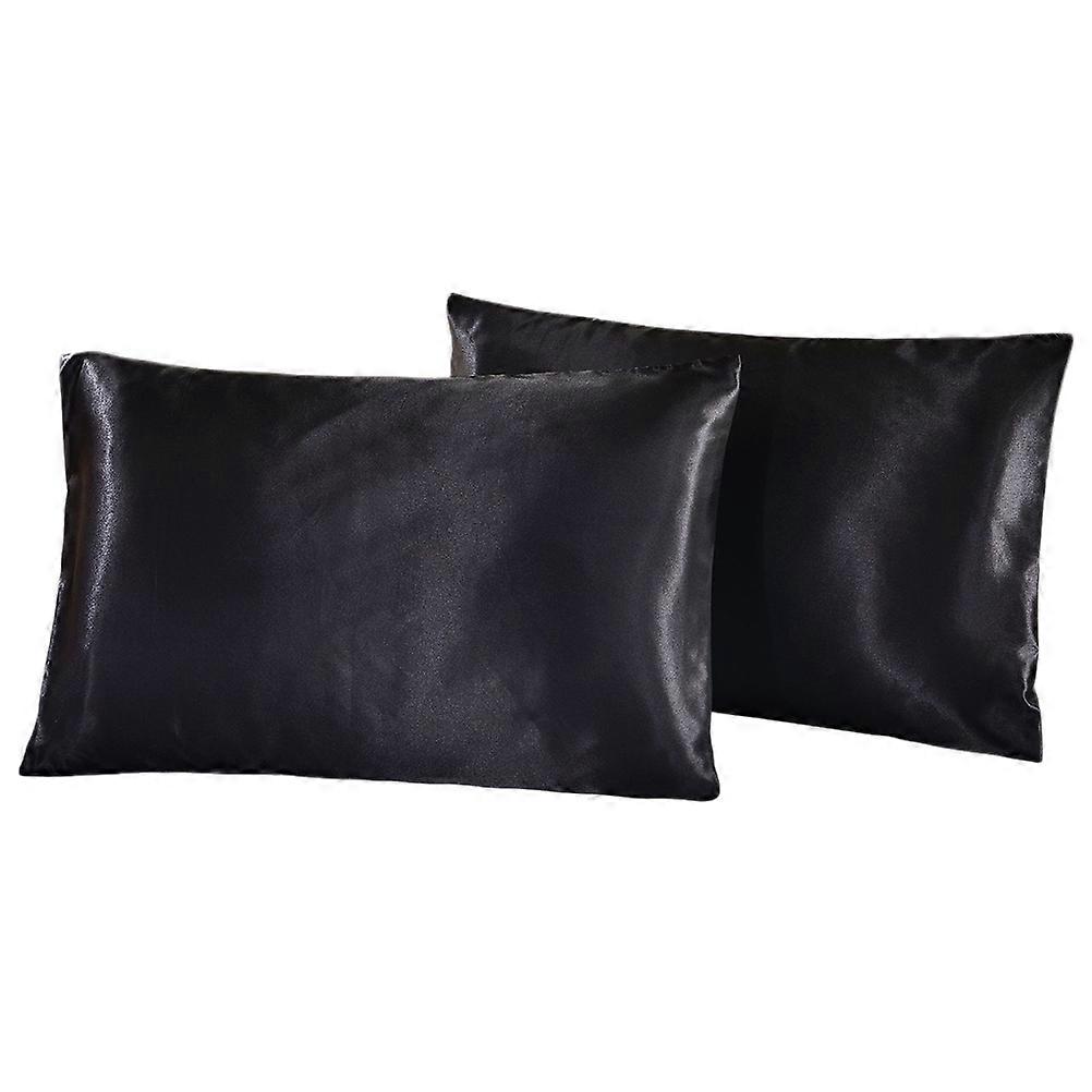 Home Decoration Pillowcase Rectangular Shape Material Black 2Set