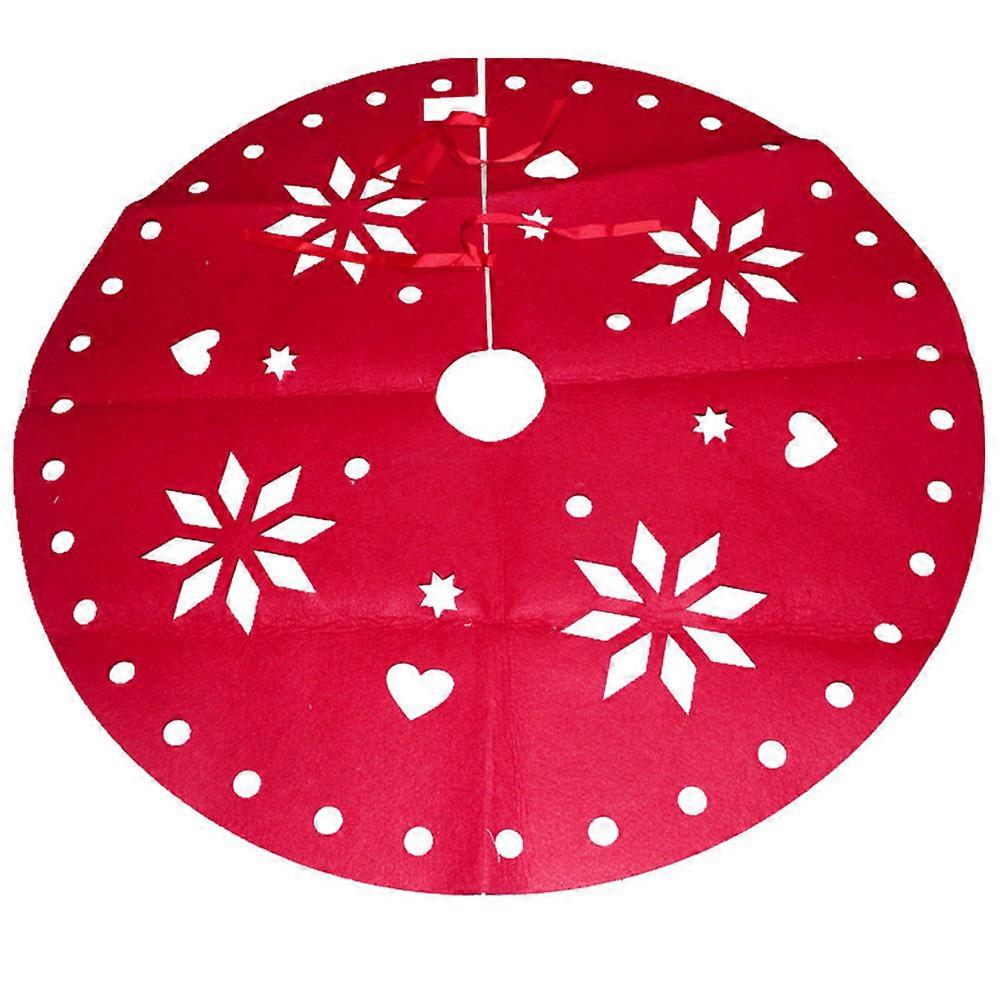 Tree Base Decoration Felt Christmas Tree Skirt Red 95x95cm 1Set