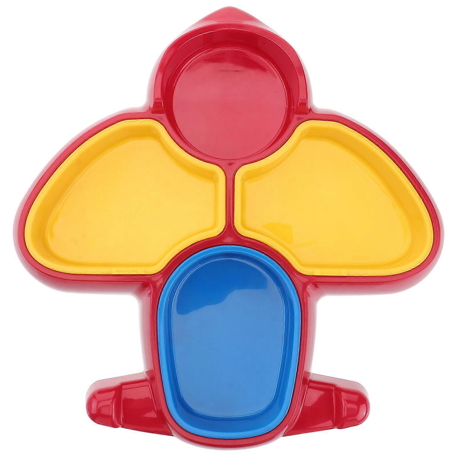 Divided Dinner Plate Abs Plastic Kids Plate Airplane Shaped Food Feeding Placemat Anti Slip For Baby Toddlers Red 1Set