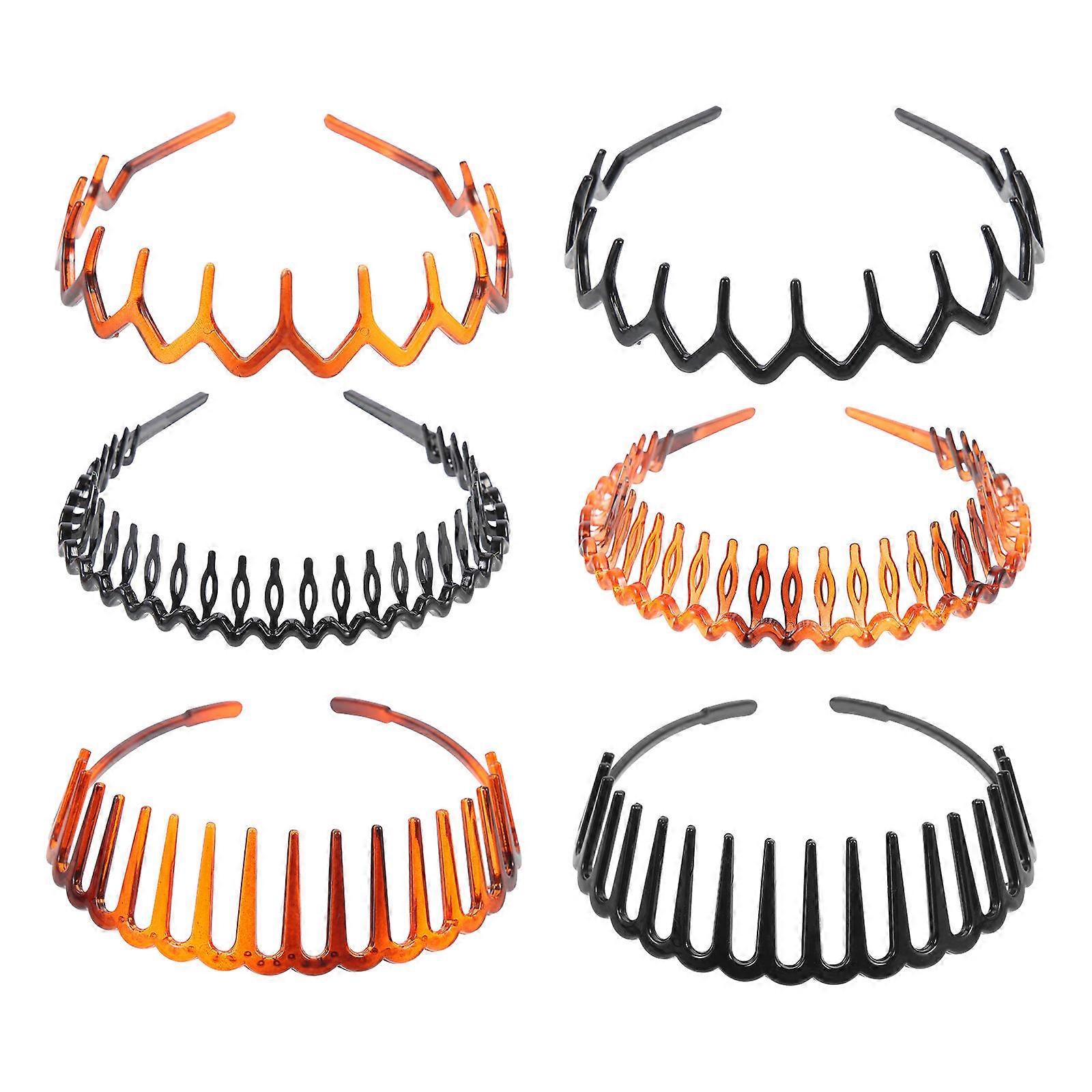 Here's a refined and engaging product description based on your input:

   

**6pcs Non Slip Plastic Headbands – Stylish Hair Accessories for