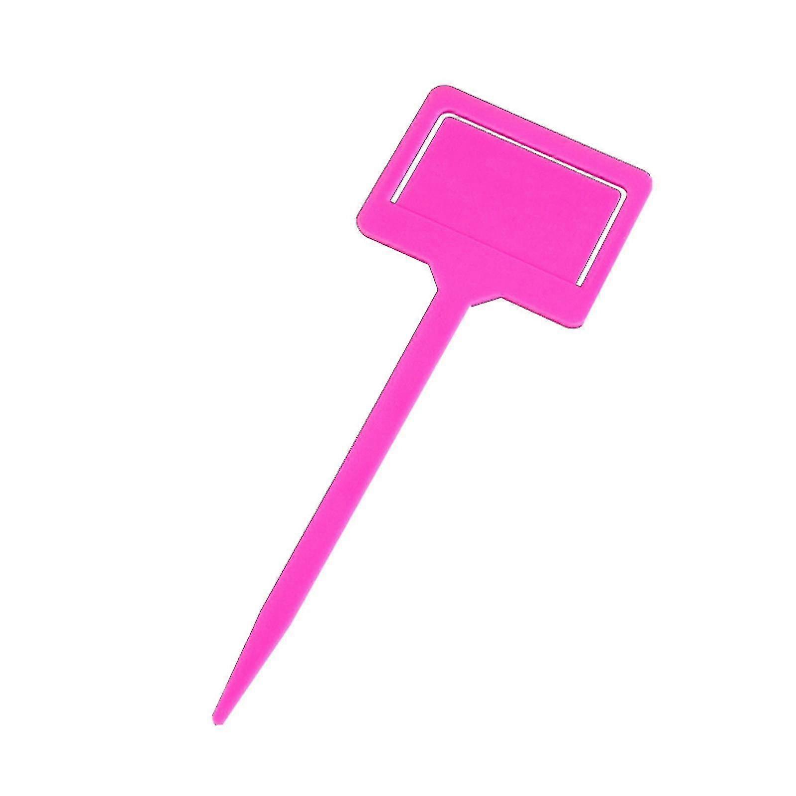 ピンクのT型プラスチック植物ラベル(保育園や庭用)