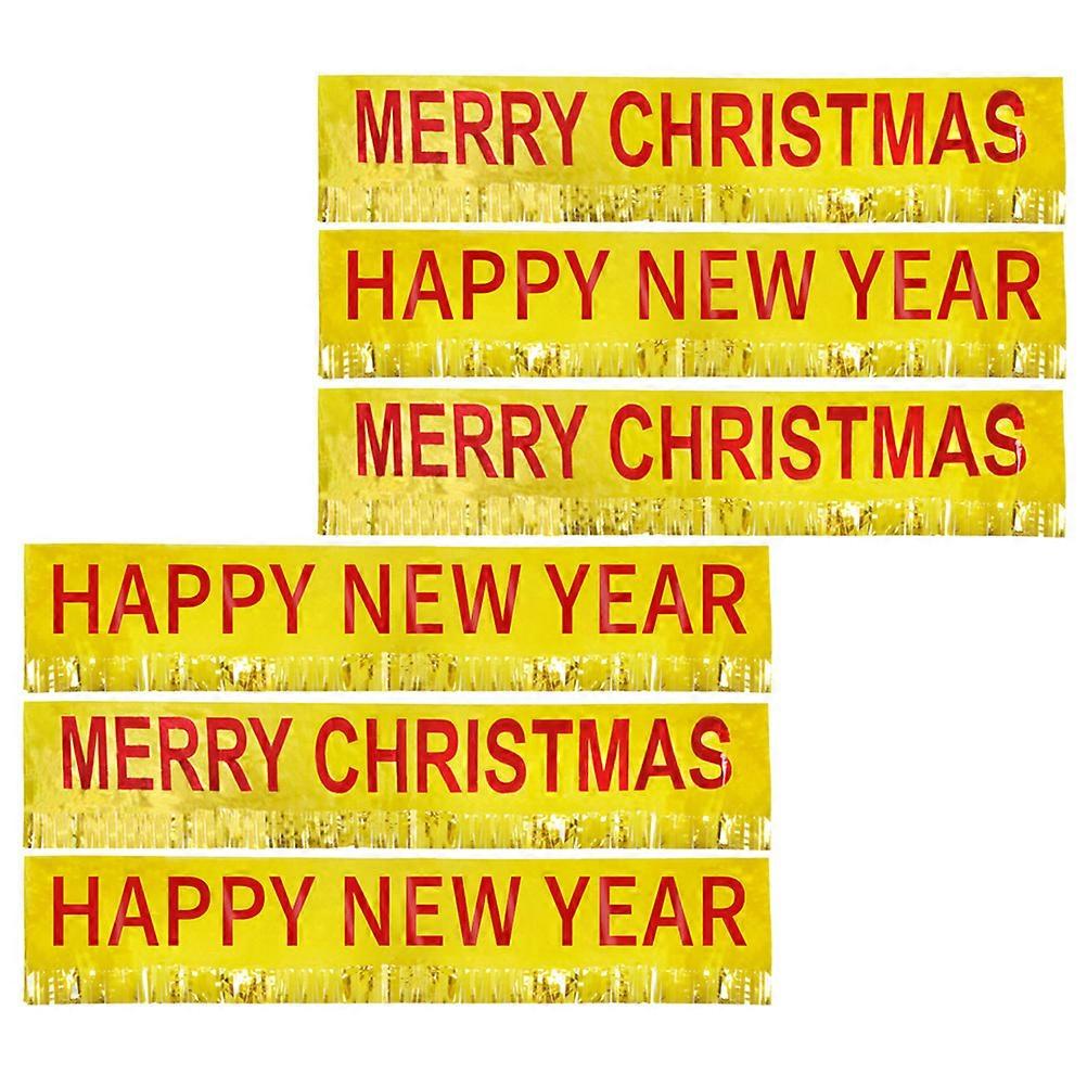 New Year Backdrop Fringe Banners Party Scene 102X20CM 3 Sets