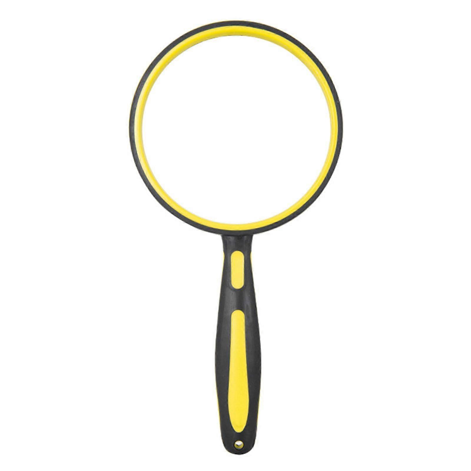 510x Magnification Handheld Magnifying Glass with NonSlip Rubber for Kids Seniors, Daily Use Tool, 110mm, Yellow