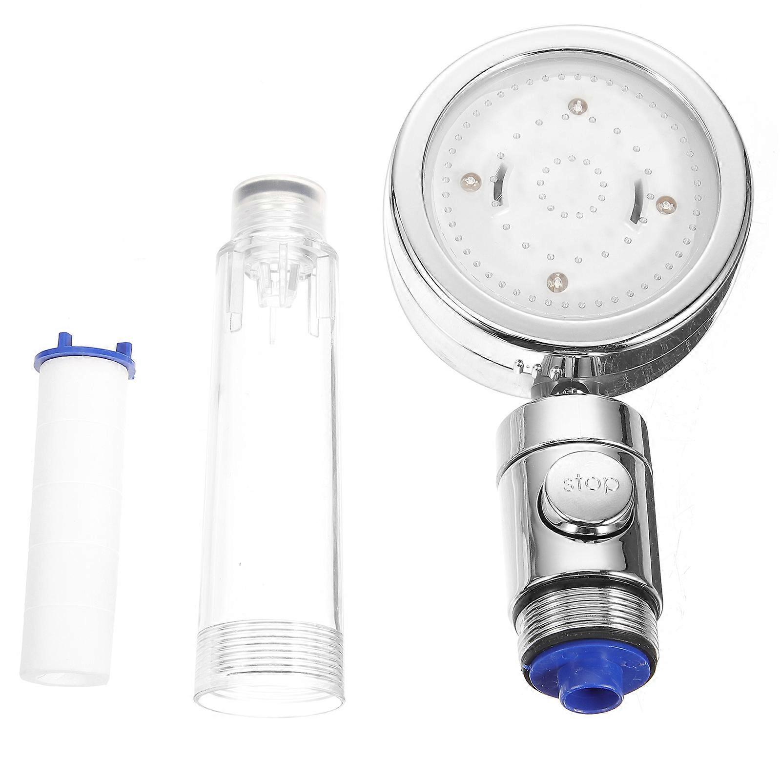 Showerhead Water Filter Handheld Bath Shower Head Bathroom Use Blue Compact Size Easy Installation 1Set