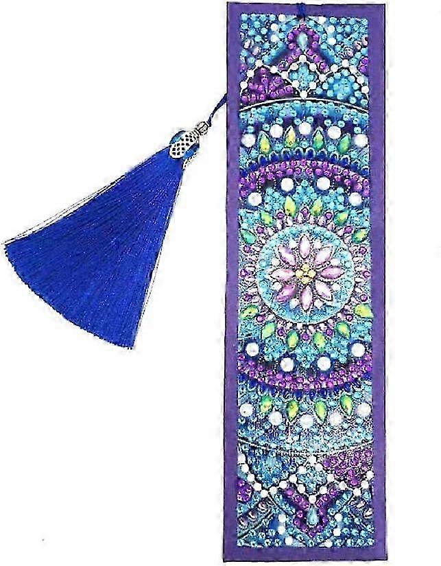 Creative Leather Tassel Bookmarks with 5D Diamonds Painting Kit and Diamond Paint Tool