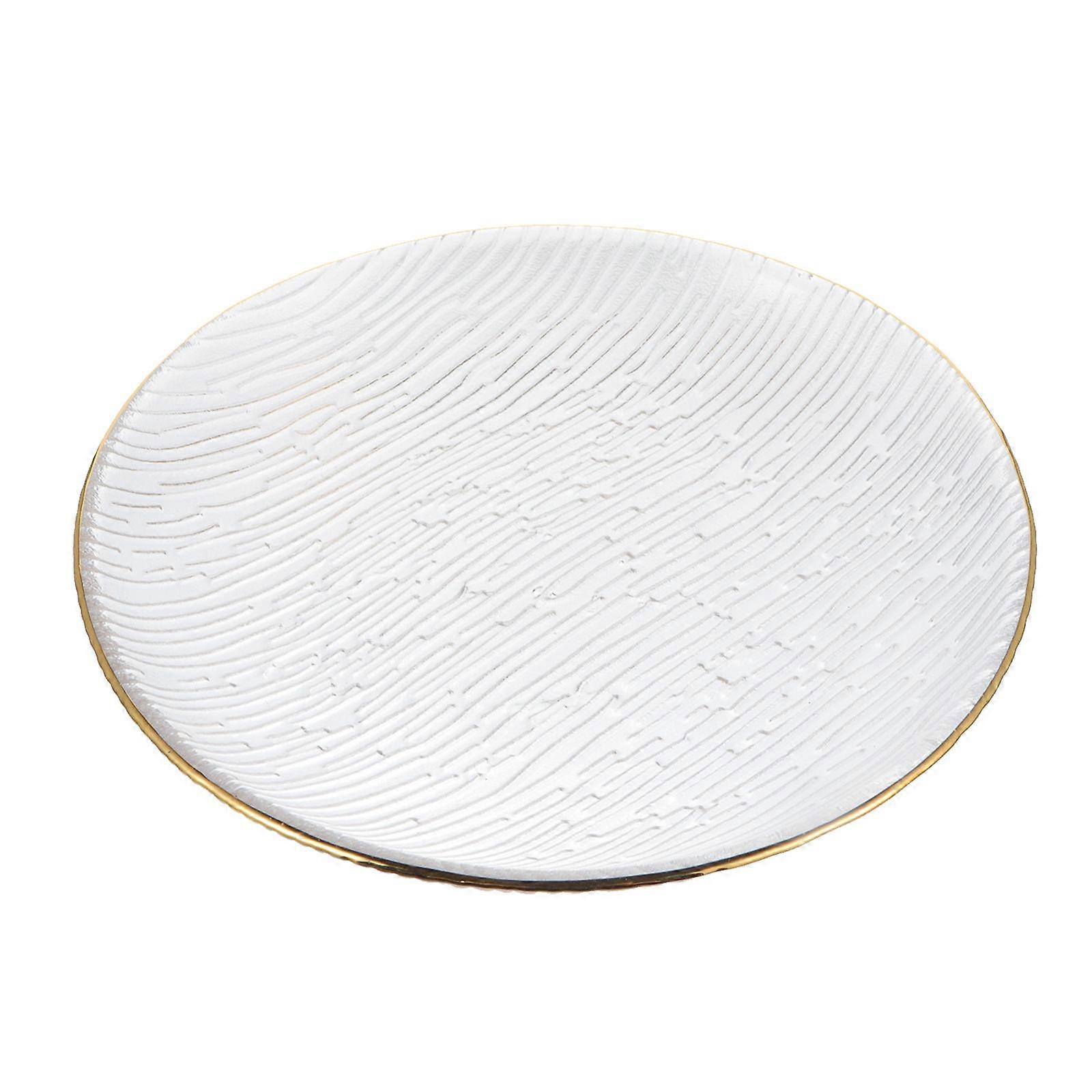 صينية زجاجية تصميم بسيط لوحة حلوى شفافة طبق غربي 6.1X6.1X0.8in دعامة التصوير الفوتوغرافي 1 عبوة