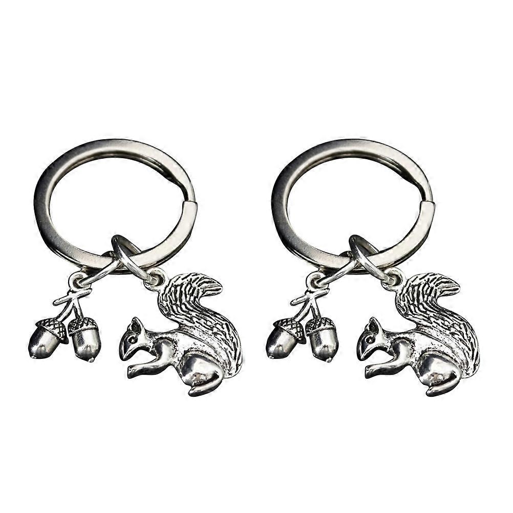 Cute Keychain Ceramics Squirrel Shape Handbag Charm Christmas present 2Pcs
