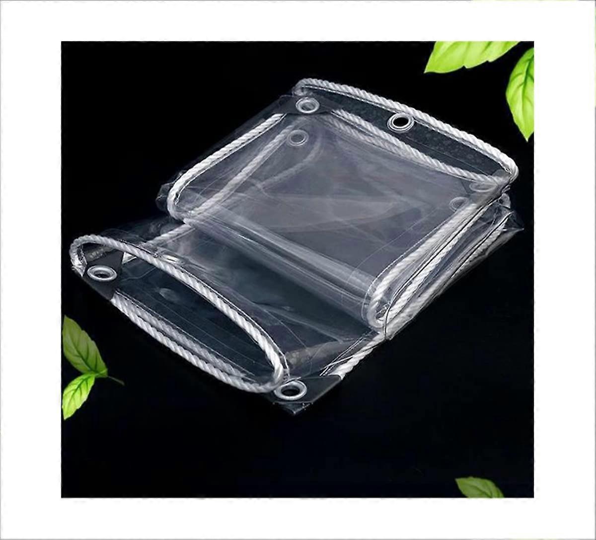 Waterproof Tarpaulin with Eyelets, Transparent Curtain, 2x1.5m