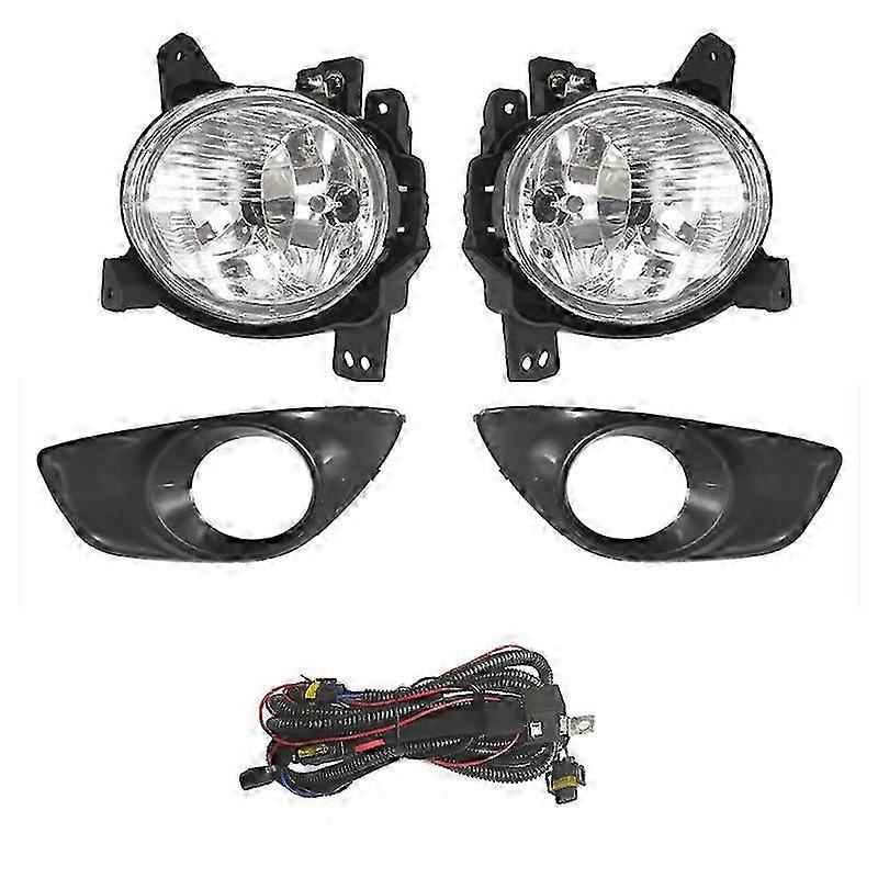 Front Fog Light Assembly with Bulb and Harness for Compatible Hyundai Santa Fe 2009-2012