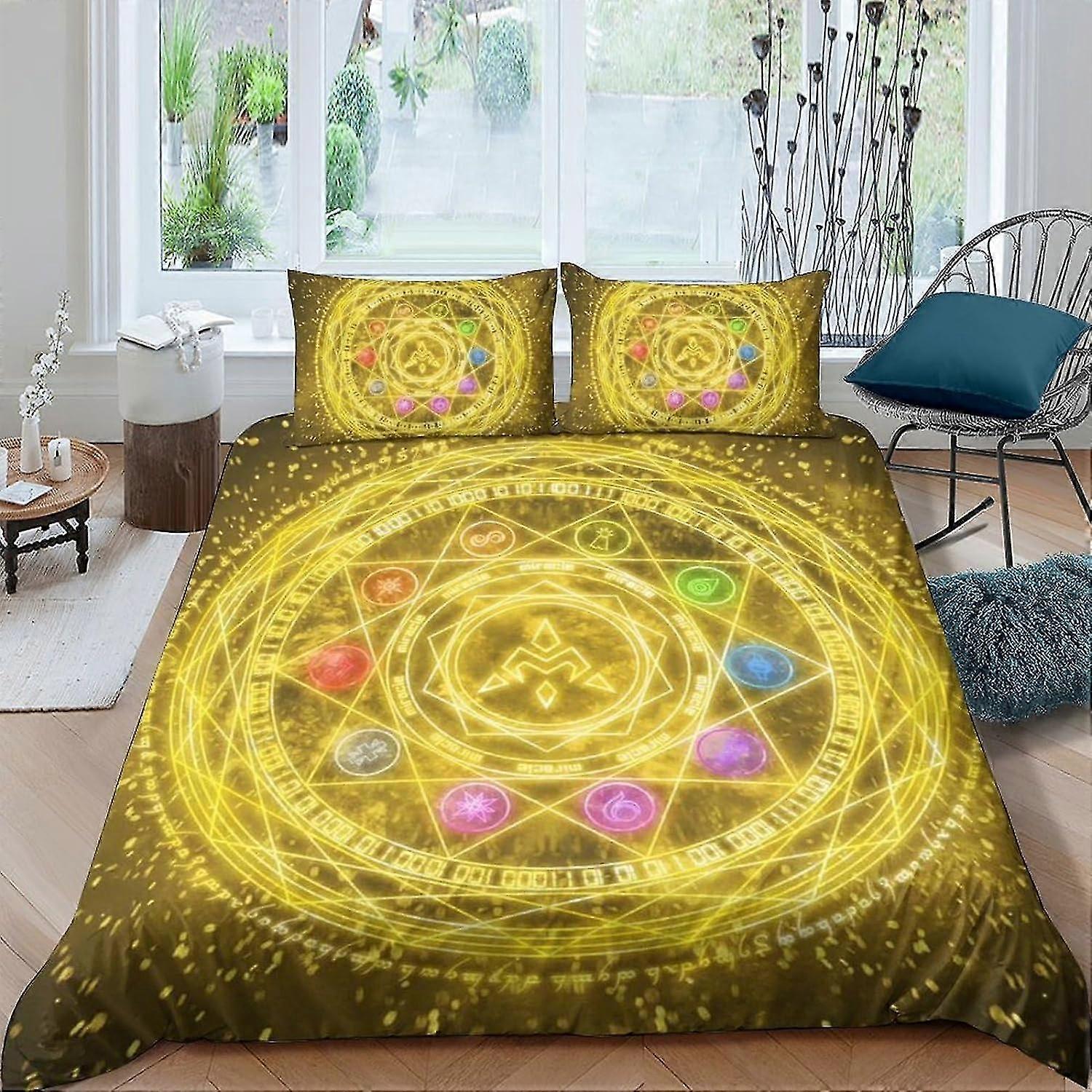 3D Geometry Design Capa de Edredom Conjunto de Cama de Microfibra com Fronhas Tamanho Duplo