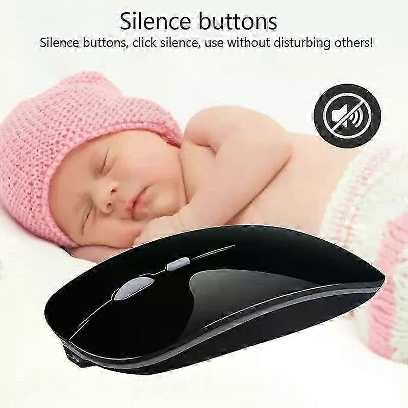 Silent Button Ultra Thin Rechargeable Wireless Optical Mouse for Computer and Laptop