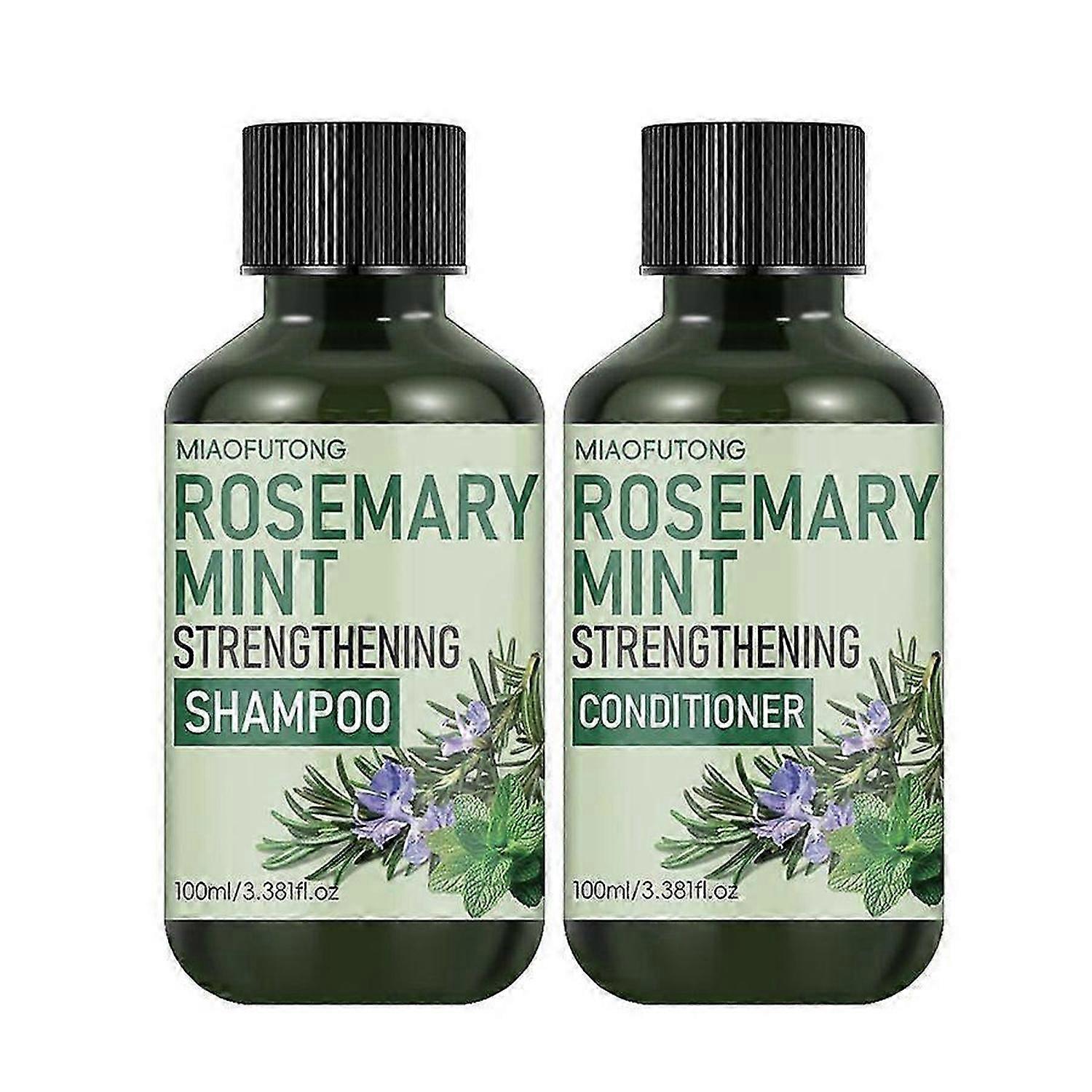 Rosemary & Mint Strengthening Shampoo and Conditioner, Nourishment & Smoothness for Thin Hair, Reduce Frizz and Add Shine for All Hair Types