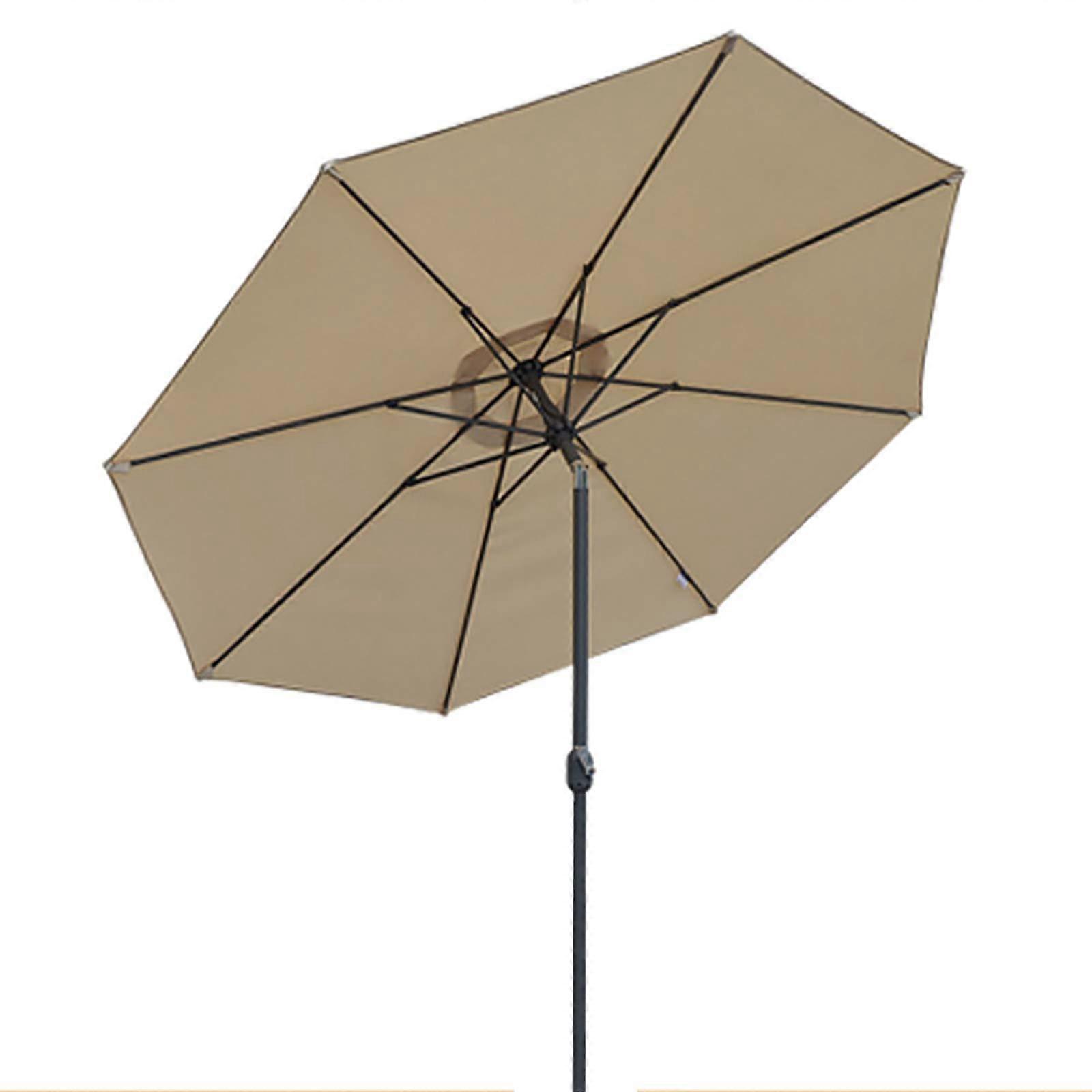 Terrace umbrella, large, tiltable with crank, UV50, octagonal polyester canopy, beige