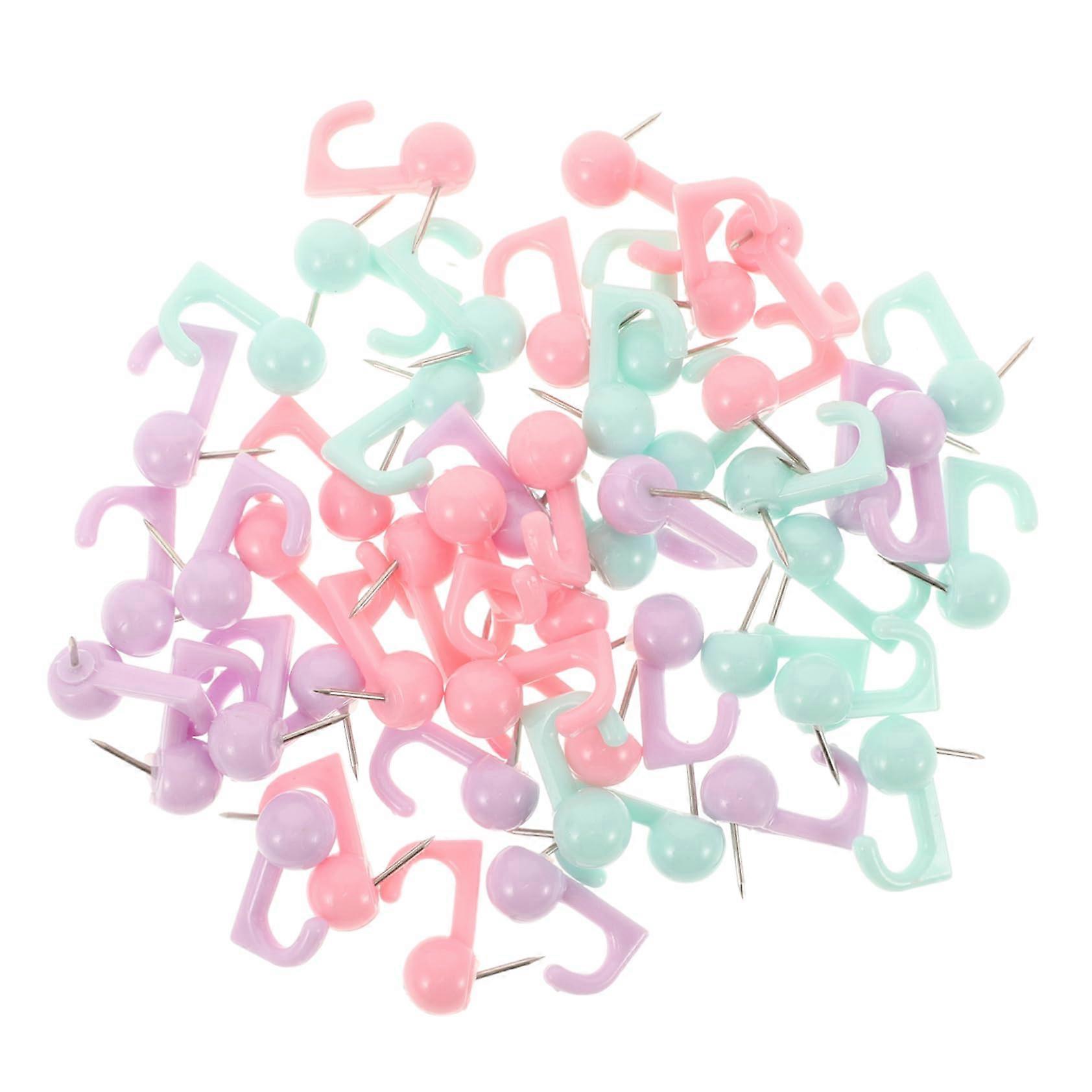50 pieces corkboard push pins with hooks cute thumbtacks for wall decoration versatile for office home reusable in attractive colors