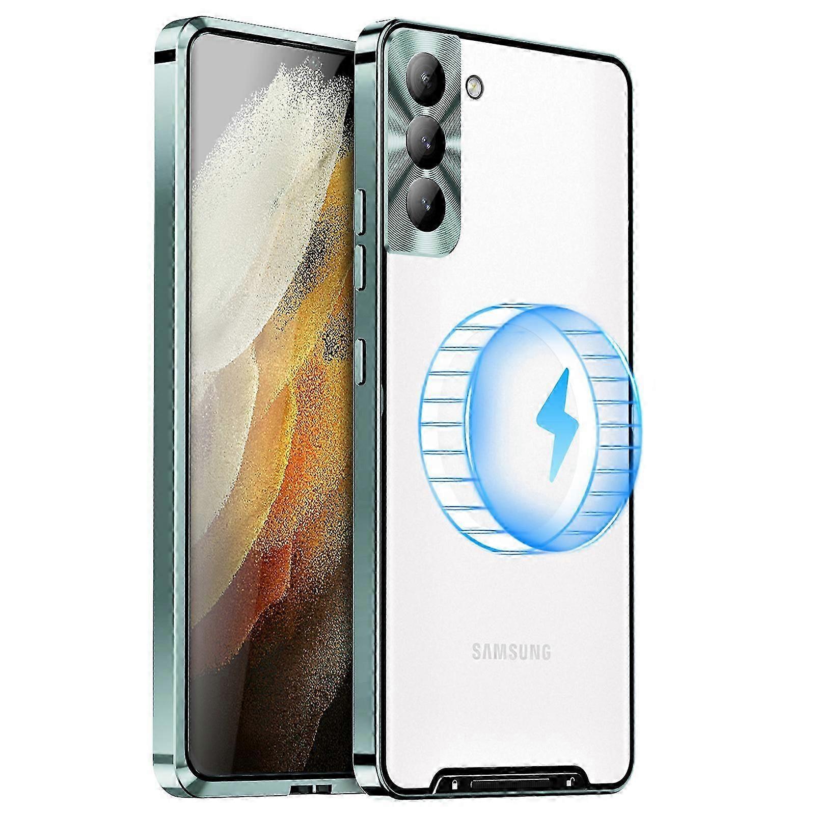 Magnetic Case Compatible with Samsung Galaxy S23FE, Metal Frame Compatible with MagSafe Slim Shockproof Cover