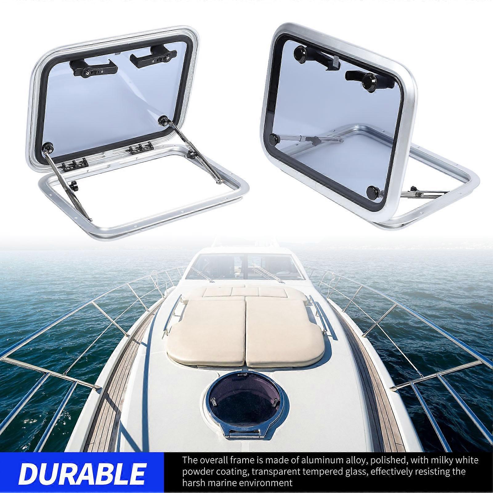 17 X 23in Boat Porthole Window Push Out 90 Deg Opening Angle Tempered Glass Aluminum Alloy Frame for Boat Yacht RV