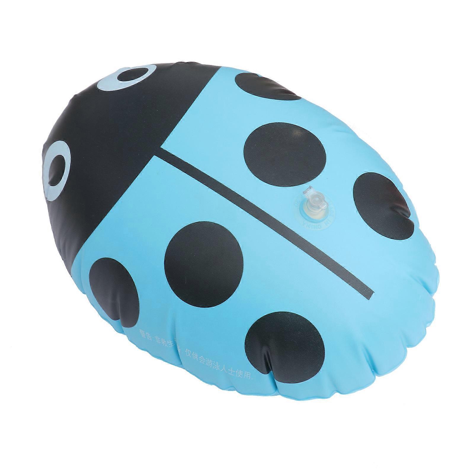 Ladybug Shaped Swim Float for Open Water Swimmers Made of PVC Blue Color Adjustable Belt