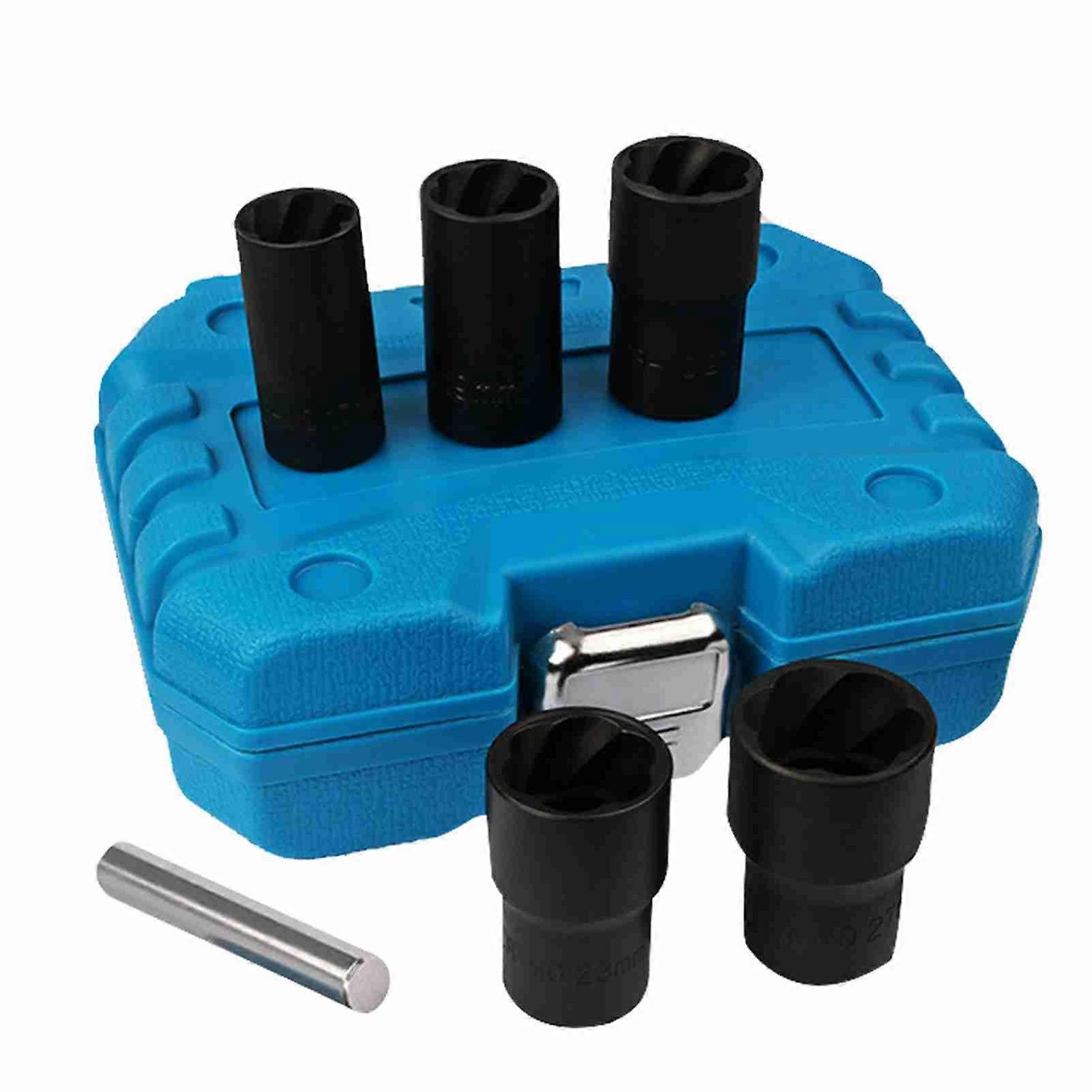 6pcs Lug Nut Remover Kit Nuts Removal Tool Set Broken Bolt Rust Damaged Stuck Nut Bolts Extractor